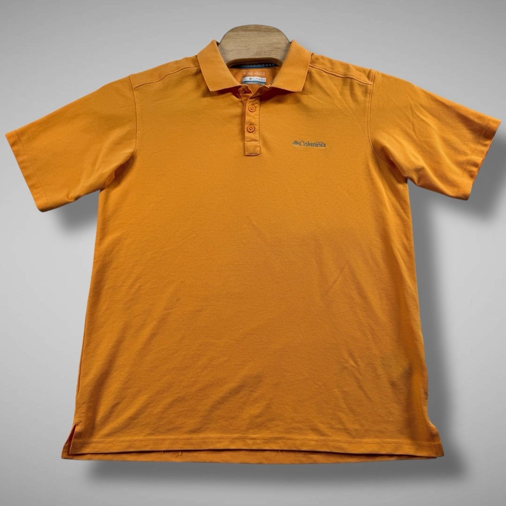 Columbia Mens Polo Shirt‎ Medium Advanced Evaporation Omni Wick Orange